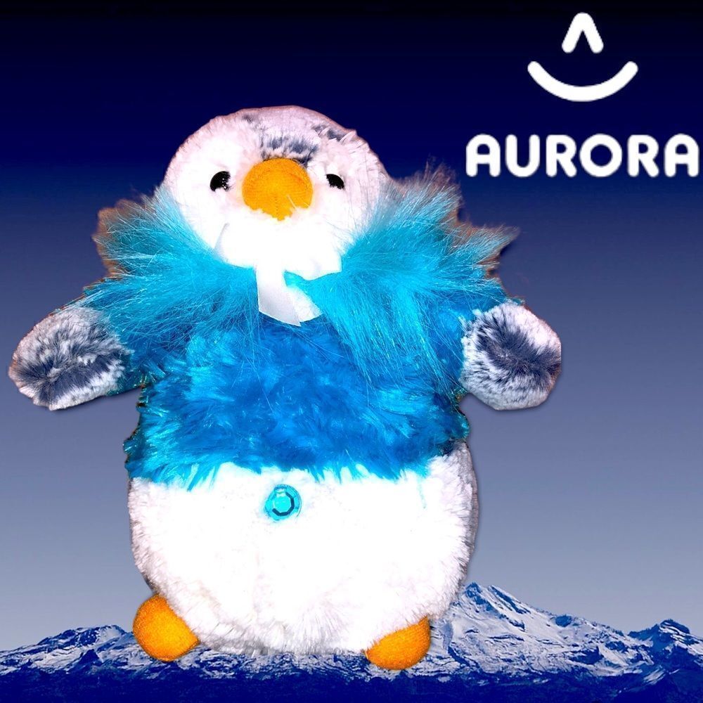 AURORA Pom Pom Penguin Jewel Plush Toy Blue